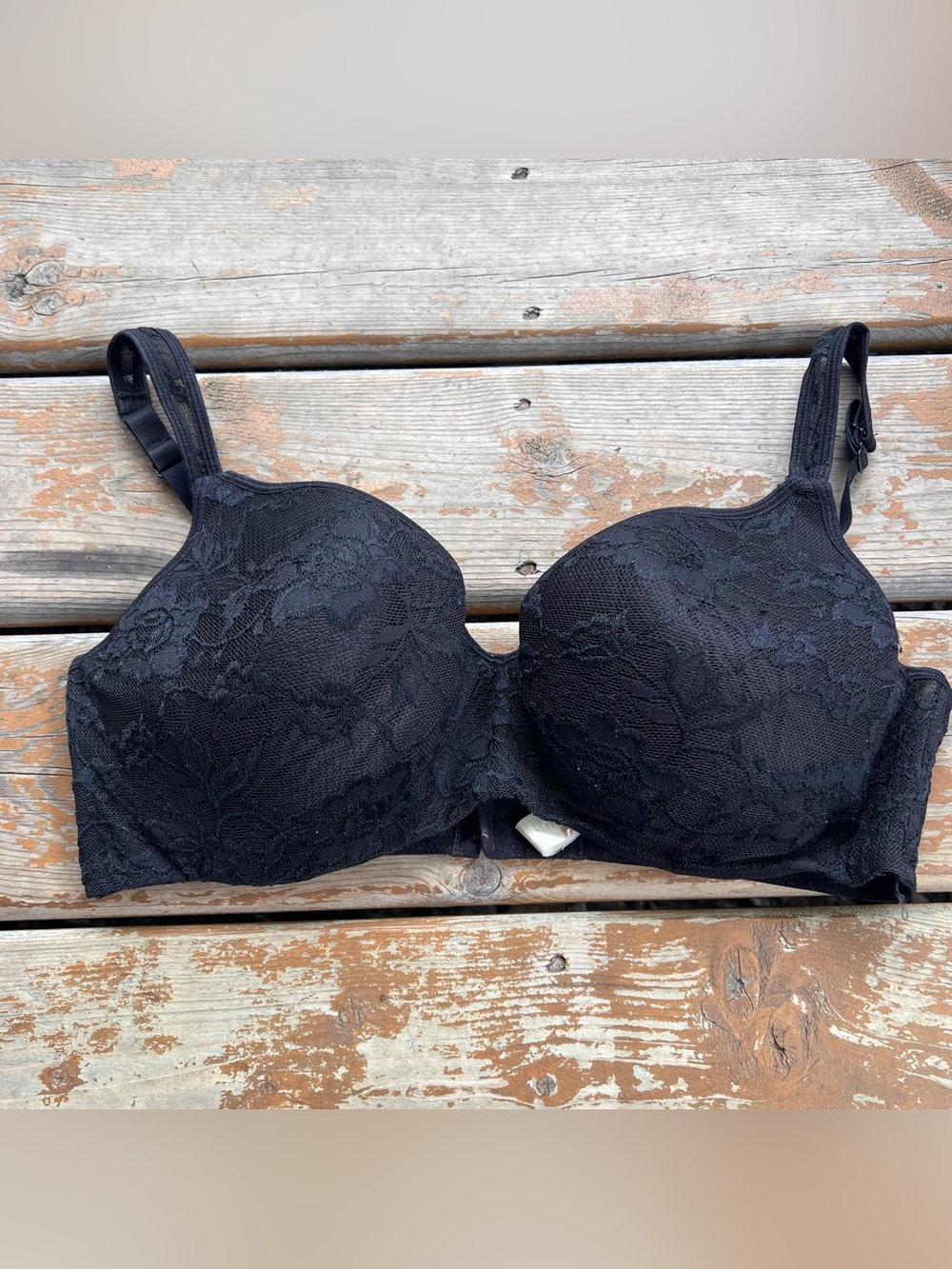 Motherhood Maternity Black Lace Nursing Bra - Size 44D